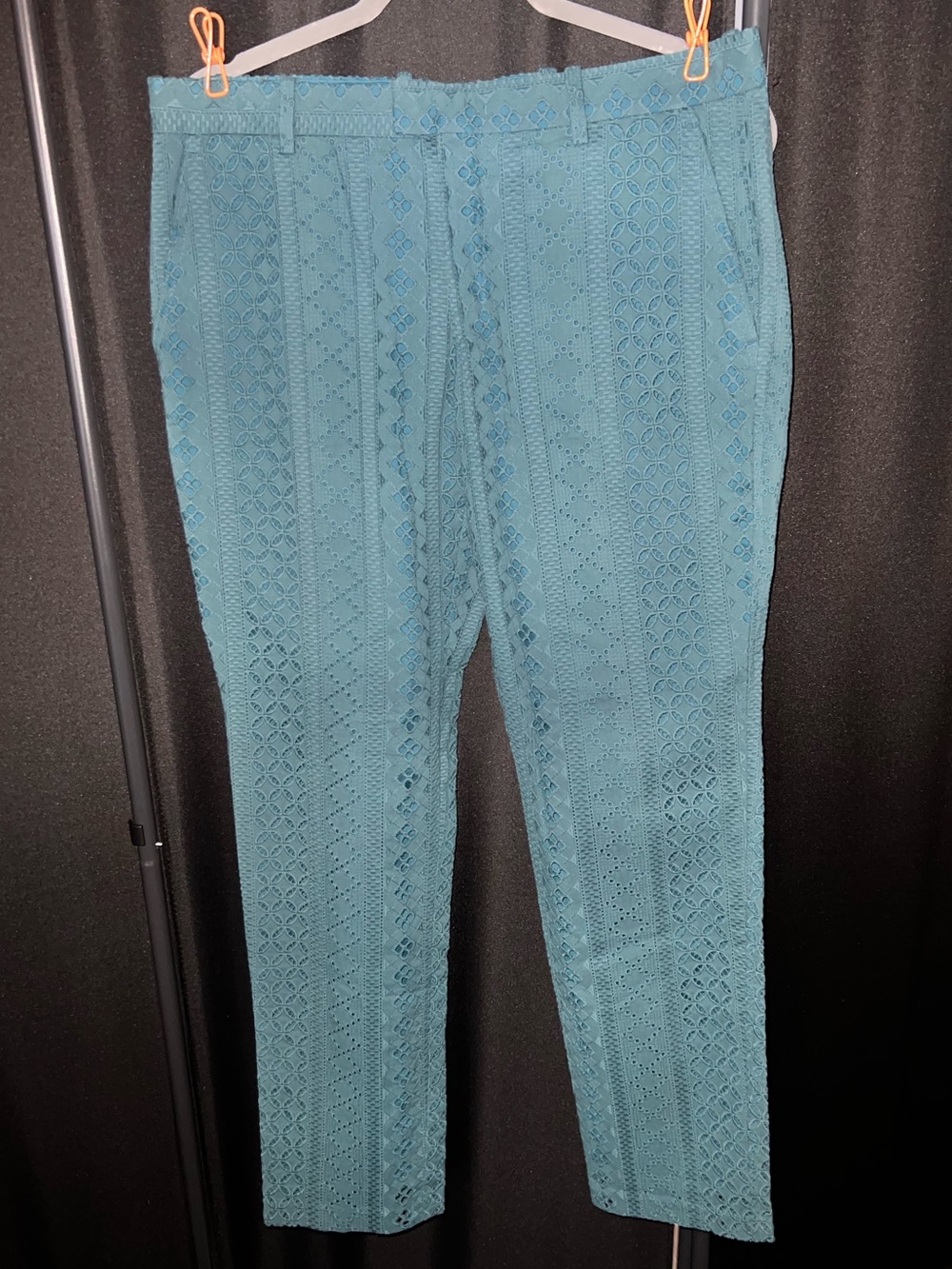 INC International Concepts Teal Eyelet Lace Dress Pants